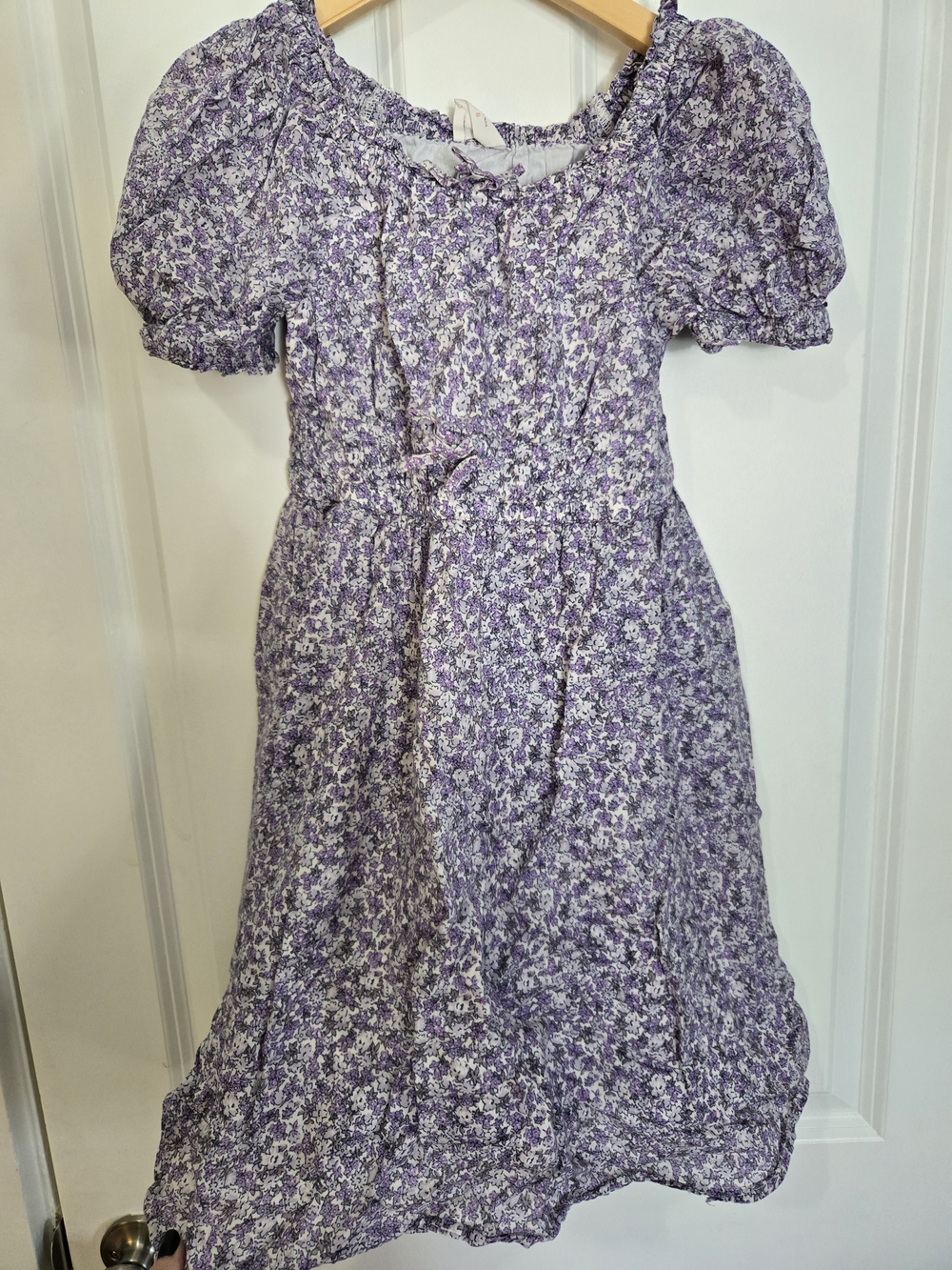 Crewcuts By J. Crew Lavender Purple Floral Smocked Waist Cotton Dress, Girls 8